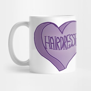 Purple Hair Stylist Love Heart Mug